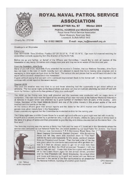 Preview of newsletter 67 winter 2009