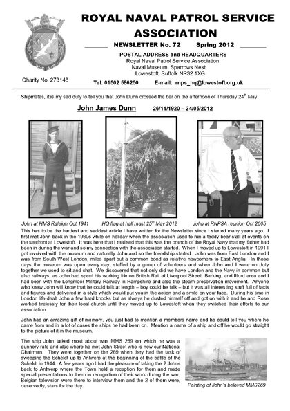 Preview of newsletter 72 spring 2012